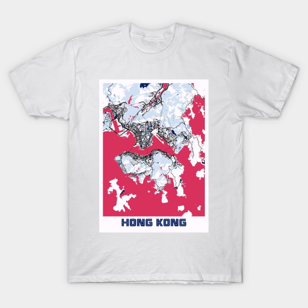 Hong Kong - Hong Kong MilkTea City Map T-Shirt by tienstencil